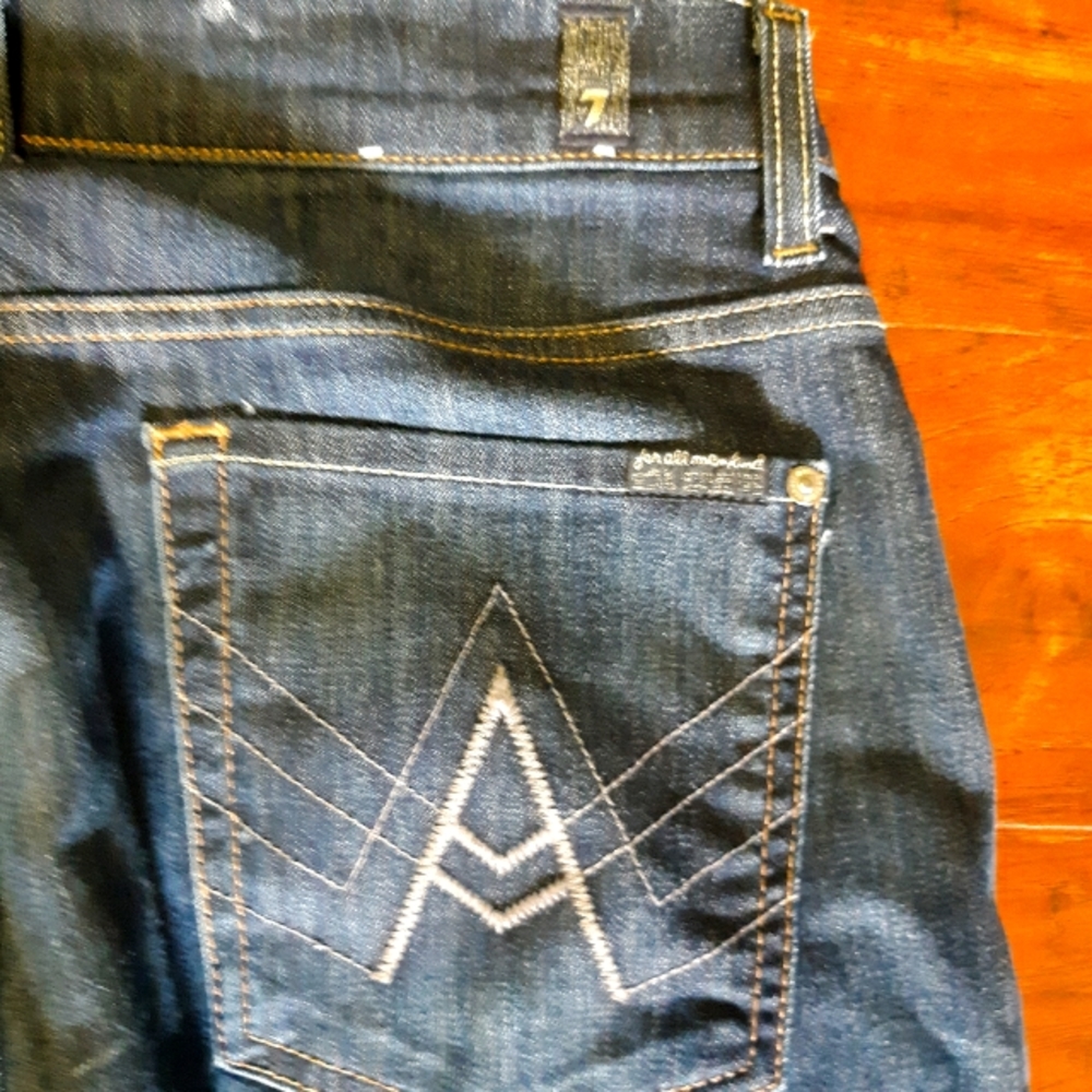 7 for all Mankind 'A' pocket relaxed blue jeans